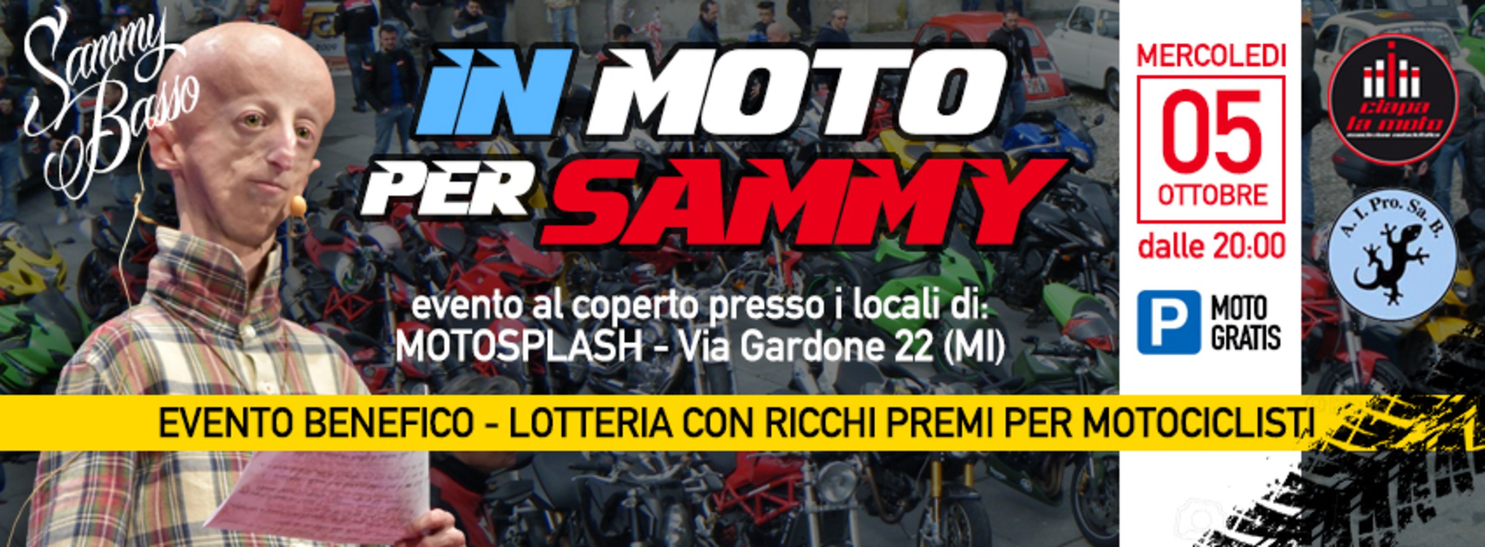 &quot;In Moto Per Sammy&quot;, il 5 Ottobre da Ciapa la moto