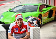 Dovizioso in gara a Valencia con una Lamborghini