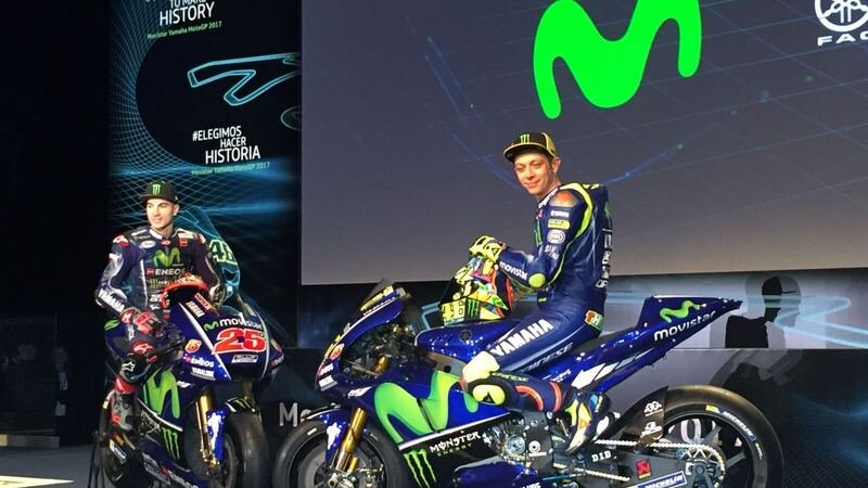 La presentazione della nuova Yamaha M1 e del team 2017, con Rossi e Vi&ntilde;ales