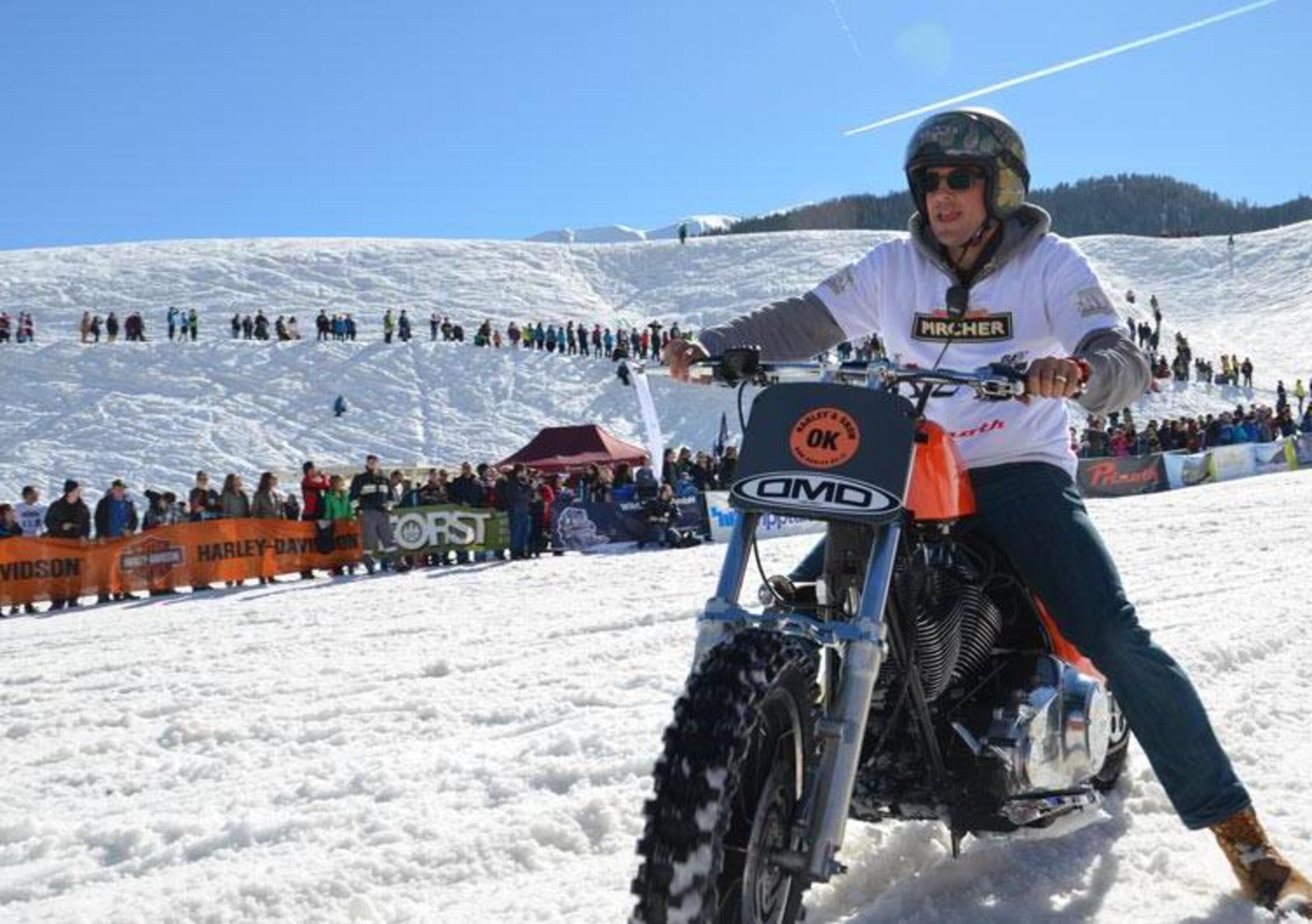 Harley &amp; Snow, una gara sulla neve a Bolzano