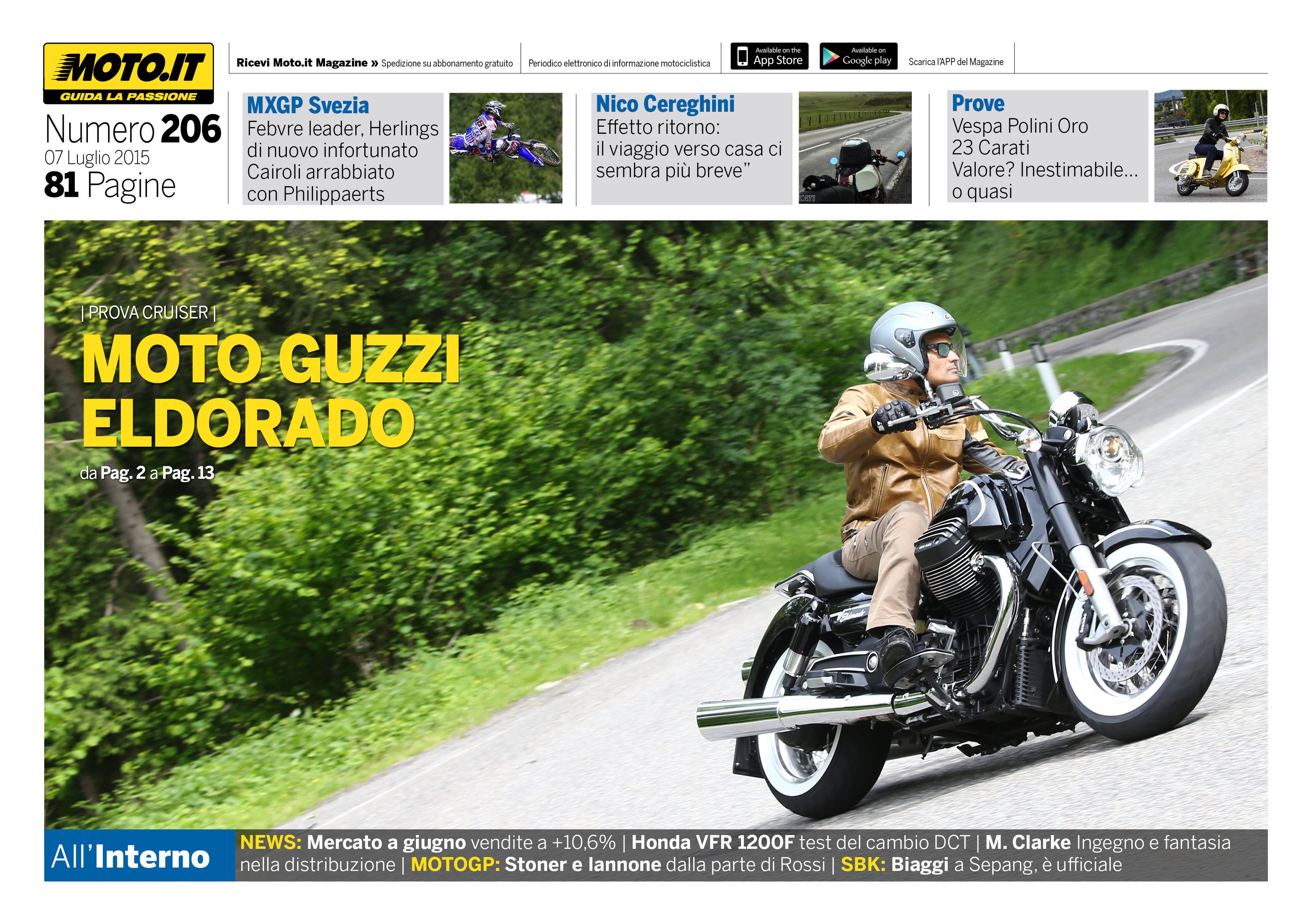Magazine n&deg;206, scarica e leggi il meglio di Moto.it 