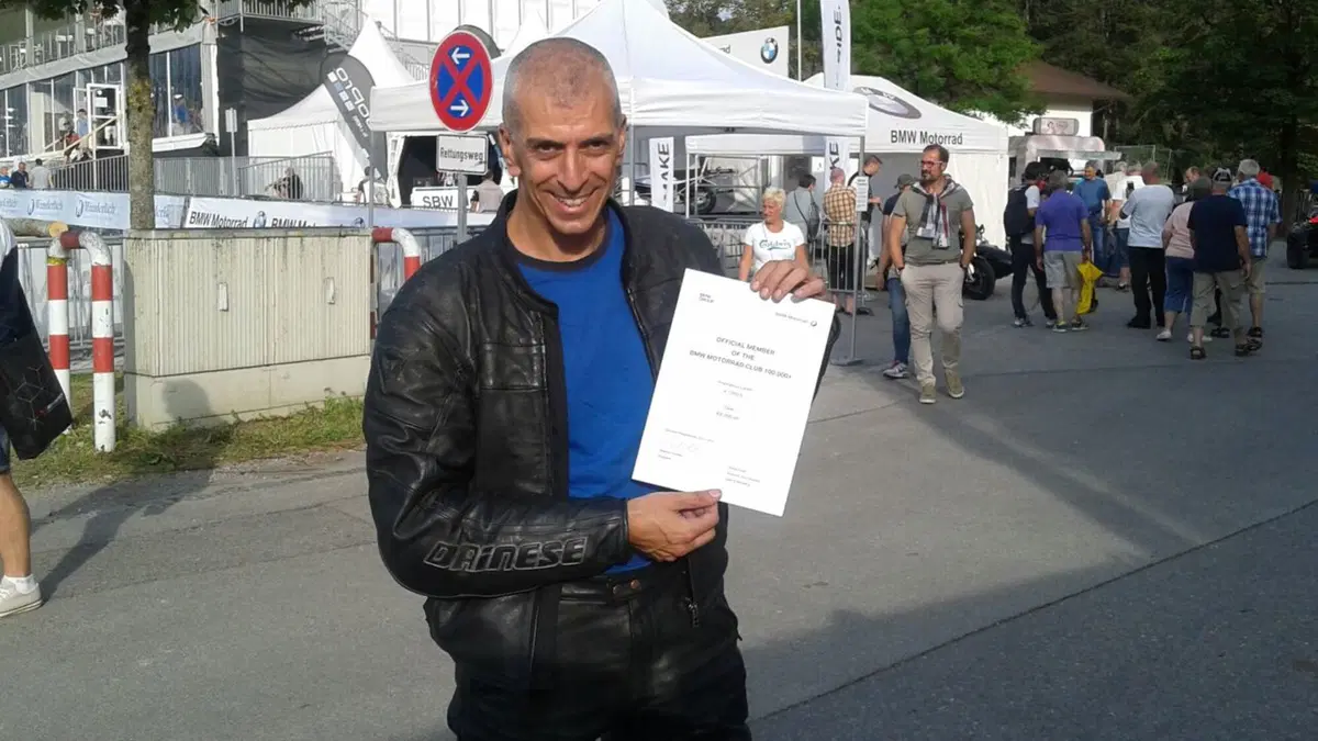 Francesco Loreti e il suo K1200S premiati a Garmisch