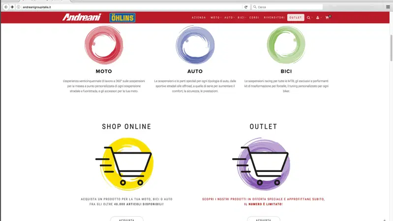 Nuovo sito Andreani Italia dedicato a &Ouml;hlins